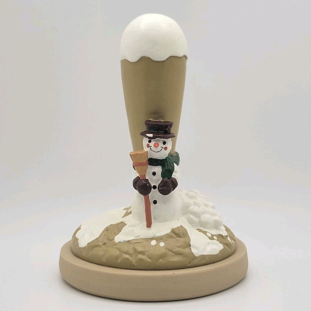 VTG Brown Bag Cookie Art Snowman Stoneware‎ Cookie Stamp #15 1995 Holiday